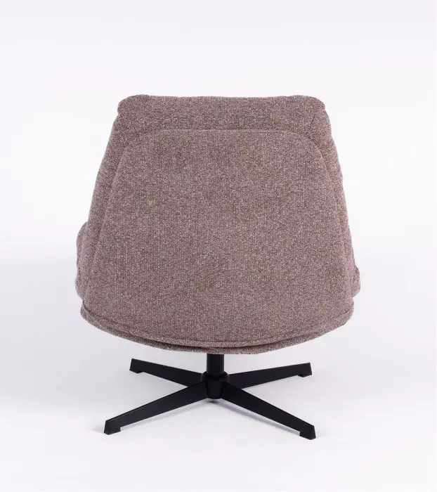 Sillón Tela Marrón Metal Negro, 82 Cm