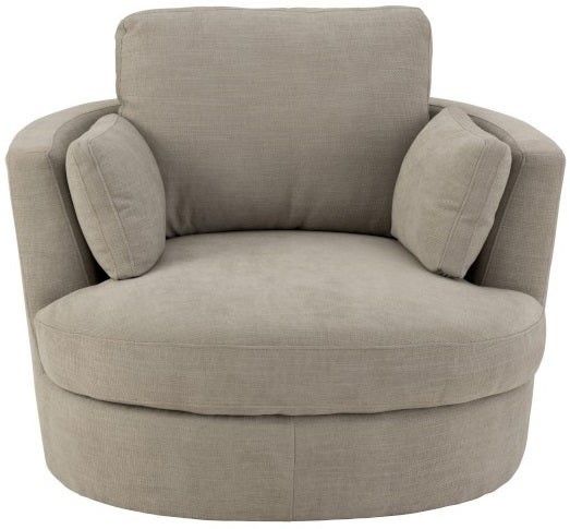 Sillón Pivotante Madera/Tejido Gris
