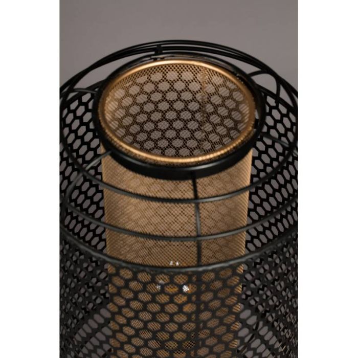 Lámpara de Pie Hierro Negro Dorado, 91 Cm