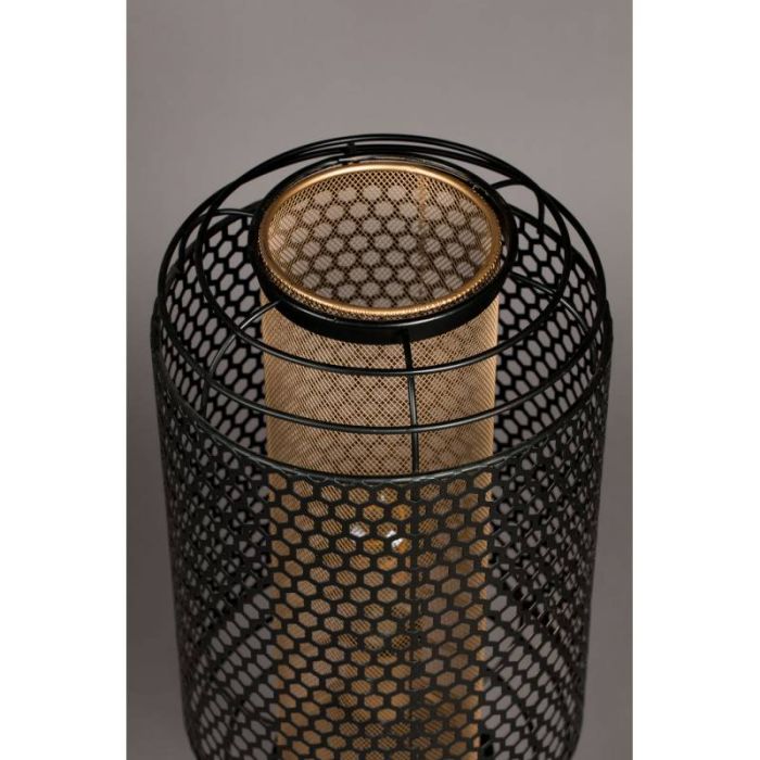 Lámpara de Pie Hierro Negro Dorado, 91 Cm