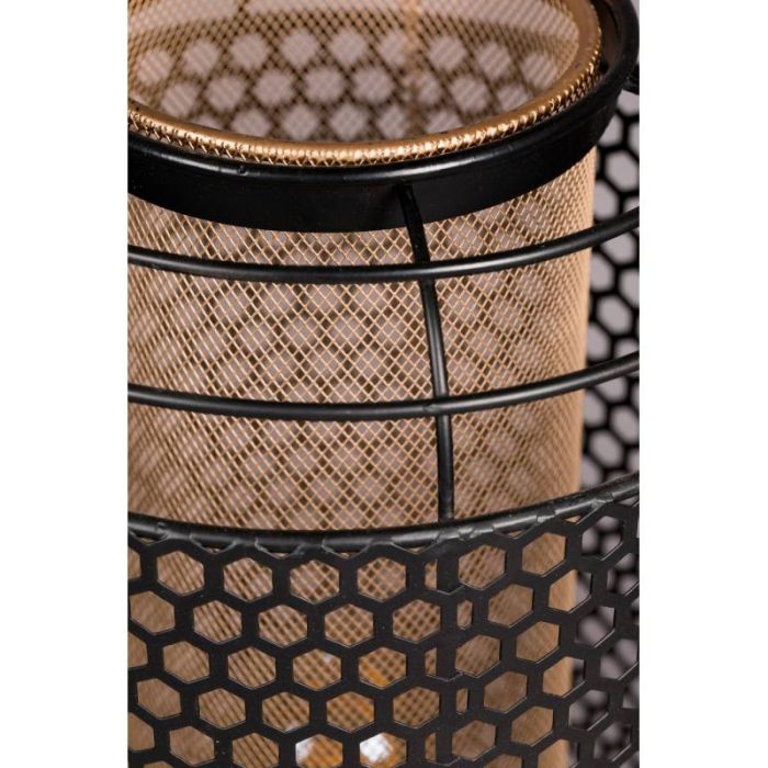 Lámpara de Pie Hierro Negro Dorado, 91 Cm