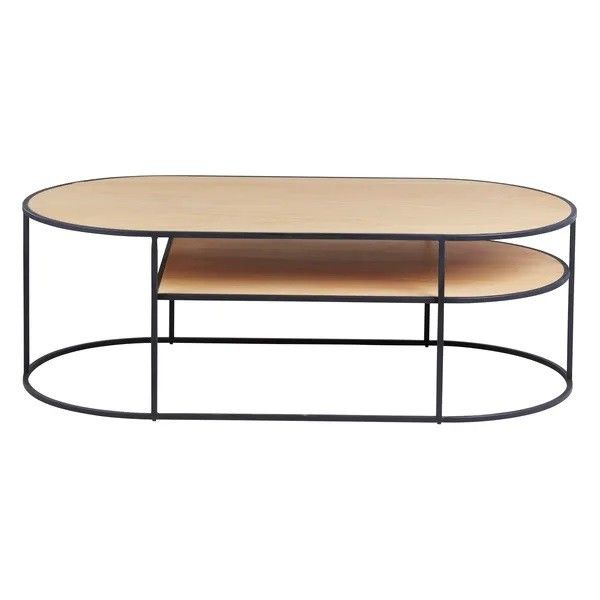 Mesa Centro Ovalada Grayson Chapa Roble Natural, 120 Cm