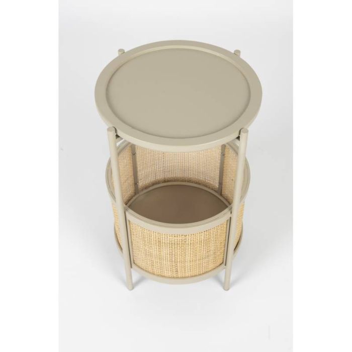Mesa Auxiliar Makoto Hierro Mdf Ratán, 50 Cm