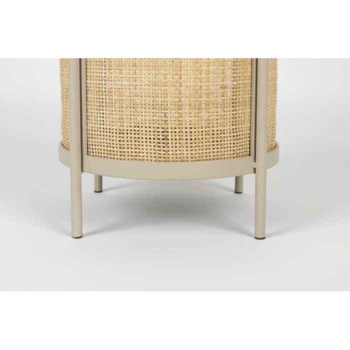 Mesa Auxiliar Ratán Hierro Beige, 50 Cm
