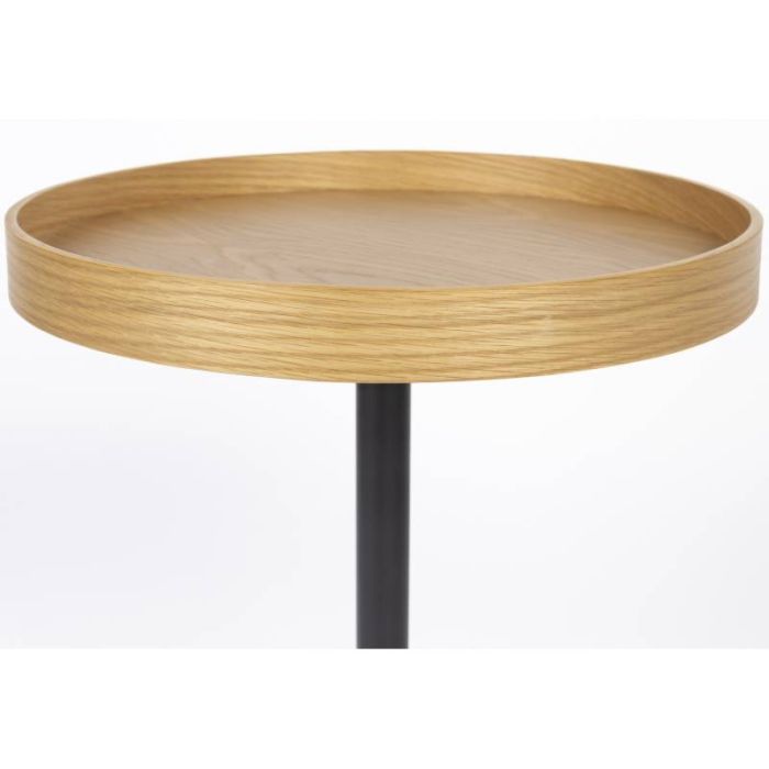 Mesa Auxiliar Redonda Roble Hierro, 40 Cm