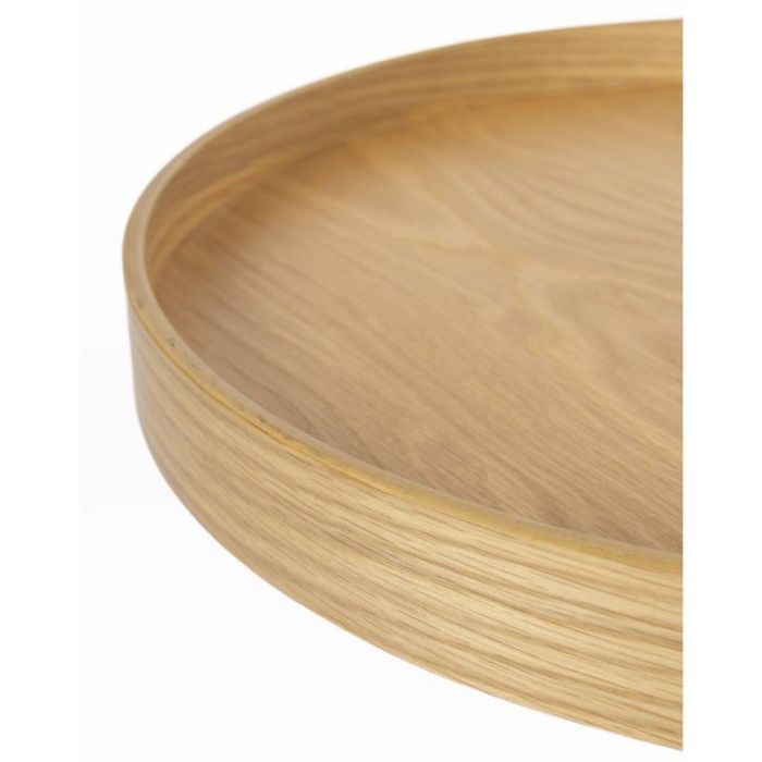 Mesa Auxiliar Redonda Roble Hierro, 40 Cm