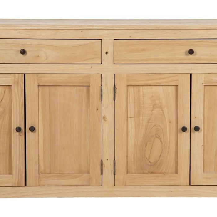 Aparador Natural Madera Mindi 4 Puertas 2 Cajones, 140 Cm