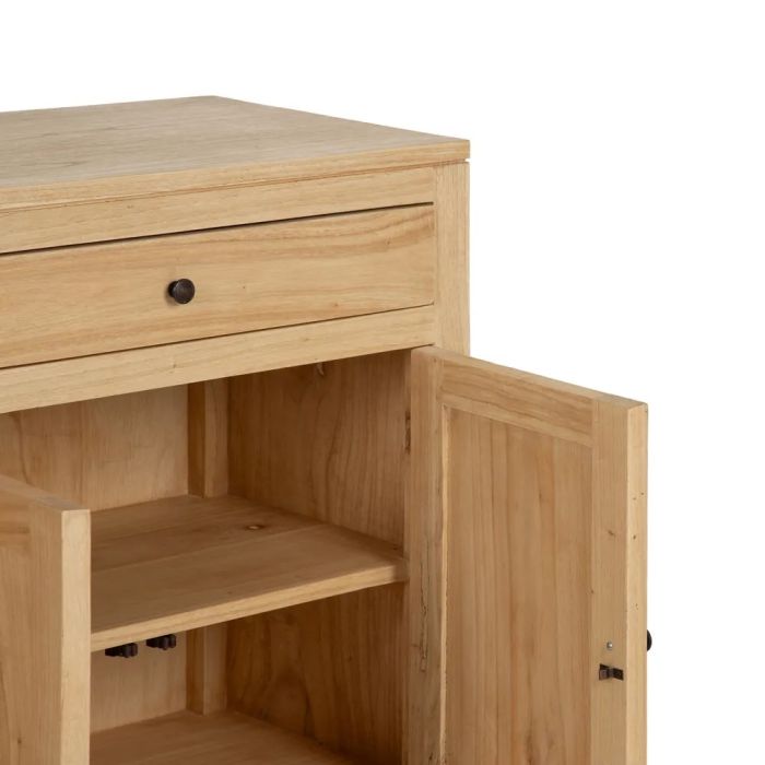 Aparador Natural Madera Mindi 4 Puertas 2 Cajones, 140 Cm