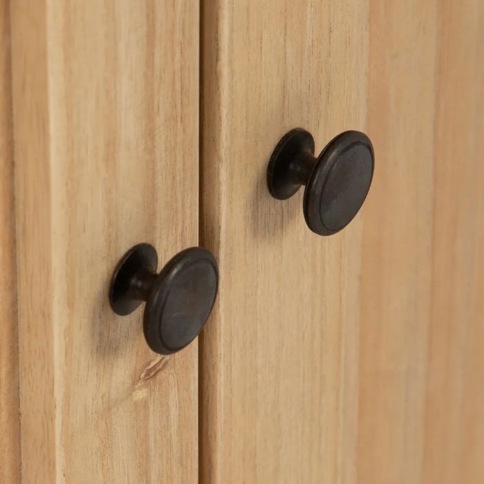 Aparador Natural Madera Mindi 4 Puertas 2 Cajones, 140 Cm