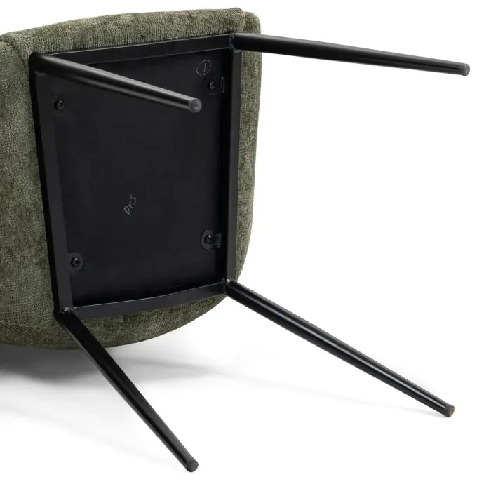 Silla Comedor Tejido Chenilla Caqui Metal, 58 Cm