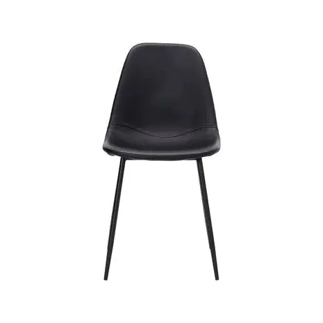 Silla Comedor Negro Símil Piel Acero, 53 Cm