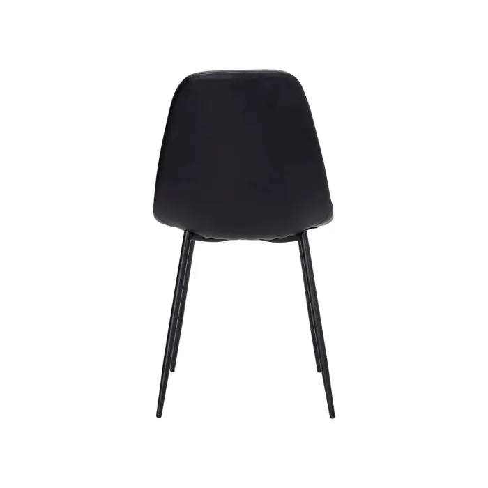 Silla Comedor Negro Símil Piel Acero, 53 Cm