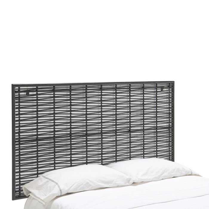 Cabecero De Cama Diseño Vintage Metal Mimbre Negro.