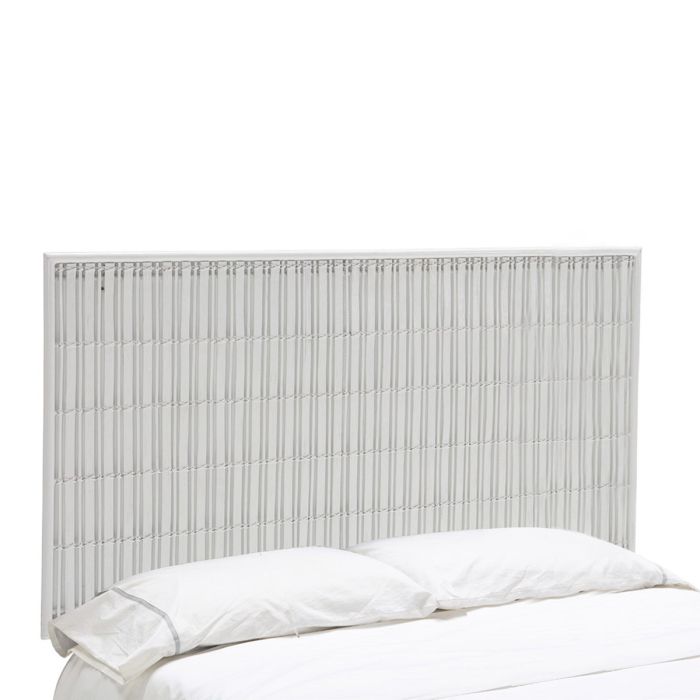 Cabecero De Cama Vintage Metal Mimbre Color Blanco.