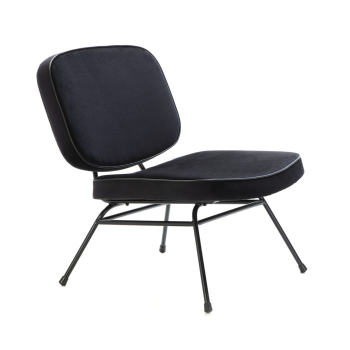 Sillón de Metal y Terciopelo en Negro.
