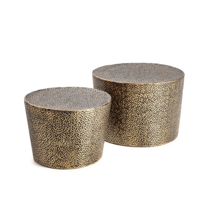 Set/2 Mesas Auxiliar en Metal Oro y Negro.