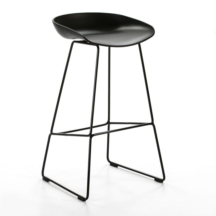Taburete o Silla de Barra/Cocina Moderno de Metal y Acrílico en Negro.