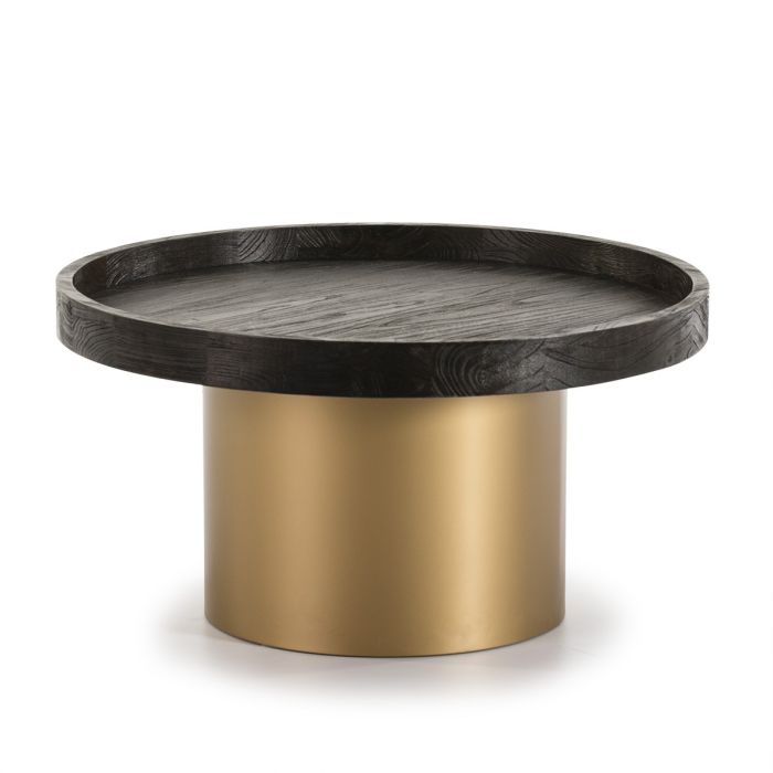 Mesa de Centro Marrón Oscuro/Dorado