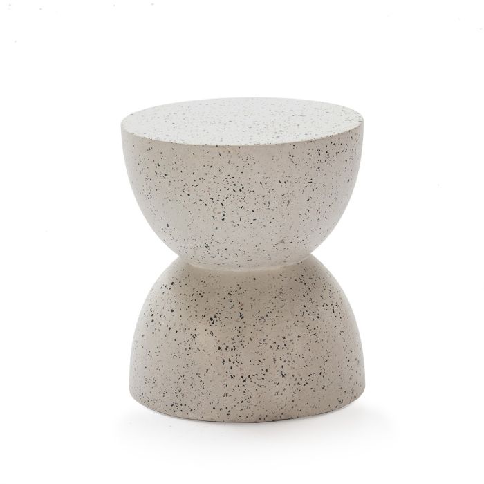 Taburete Minimalista en Terrazo blanco.