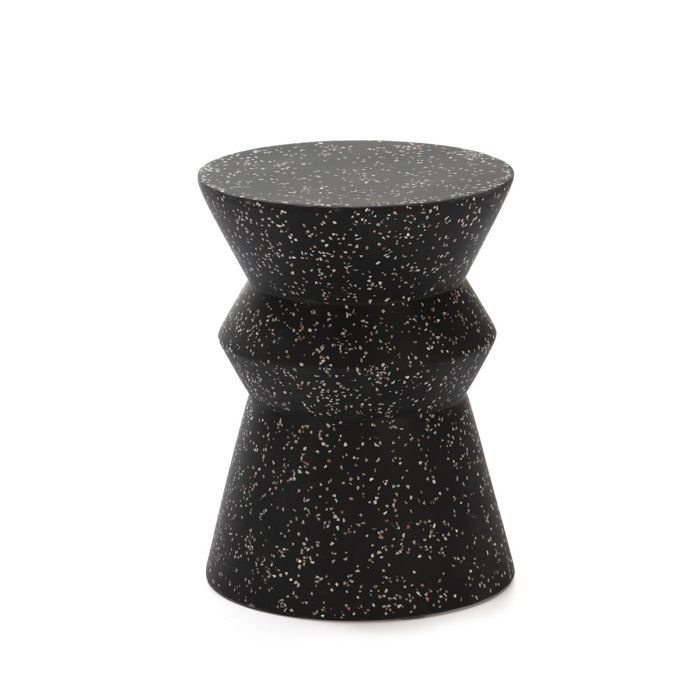 Taburete de Diseño en Terrazo Epoxi negro.