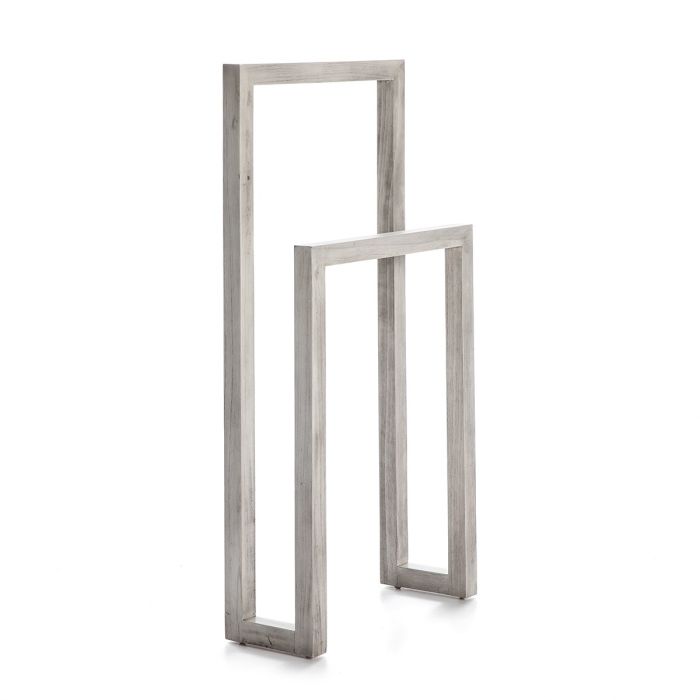 Toallero Minimalista en Madera maciza Gris velado.