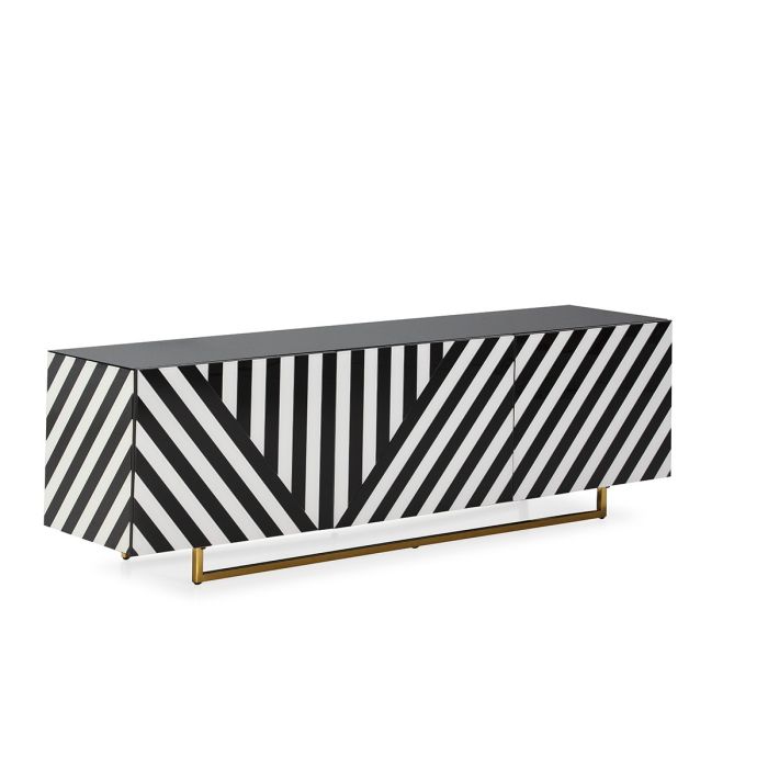 Mueble TV Estilo Art Decó Cristal/Acero