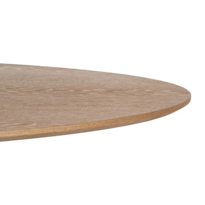 Mesa de Comedor Ovalada de Pie Central Natural, 160 Cm
