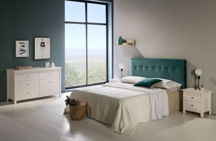 Cómoda Estilo Moderno Madera Pino Blanco, 130 Cm
