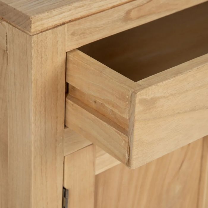 Aparador Natural Madera Mindi 4 Puertas 2 Cajones, 140 Cm