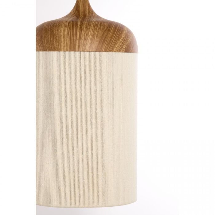 Lámpara Colgante Cuerda Metal Efecto Madera, Ø 22 Cm