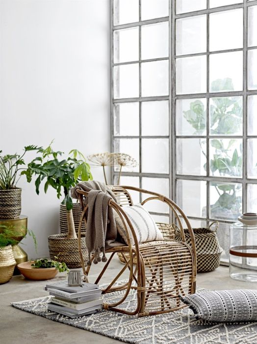 Sillón Escandinavo Bambu Natural, Salón 79 Cm