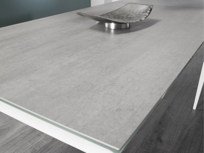 Mesa Comedor Extensible Porcelánico Madera Haya Negro, 120/190 Cm