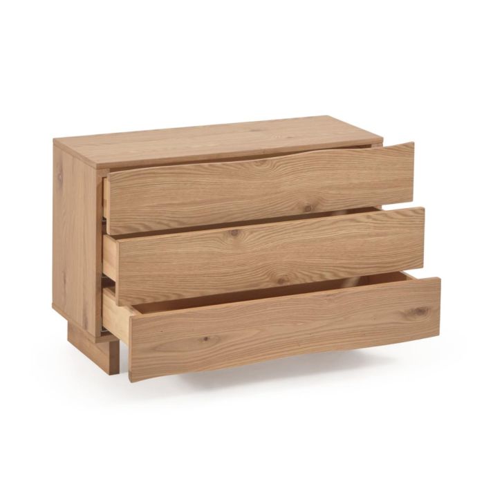 Cómoda Rasha 3 Cajones Roble Natural, 104 Cm
