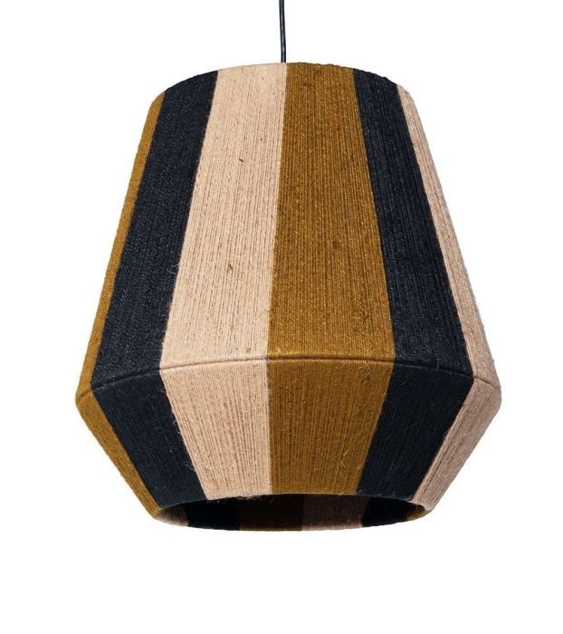 Lámpara de techo Ito Tejida Mostaza/Negro/Natural, 40 Cm
