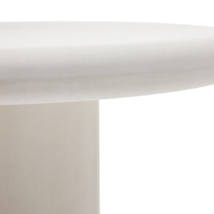 Mesa Comedor Jardín Cemento Blanco, 90 Cm