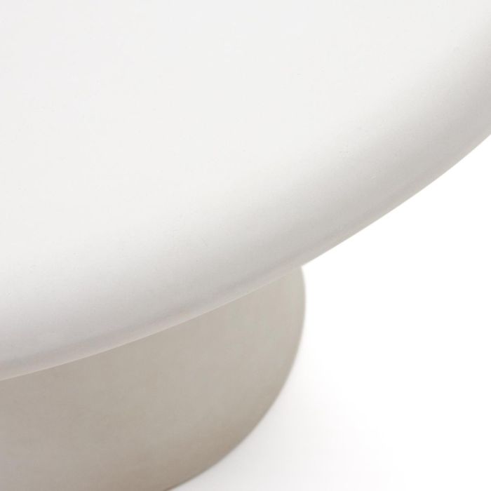 Mesa Comedor Jardín Cemento Blanco, 90 Cm