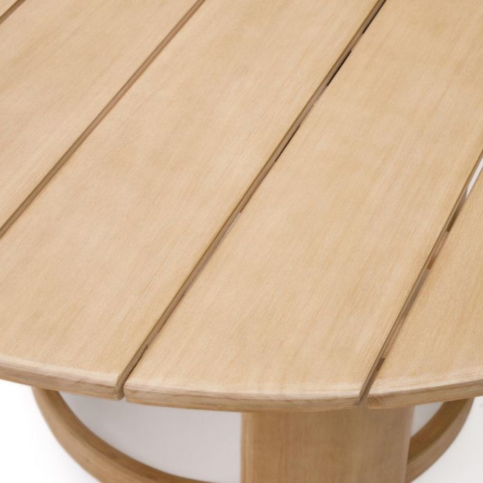 Mesa Redonda Jardín Madera Maciza Eucalipto, Ø140 Cm