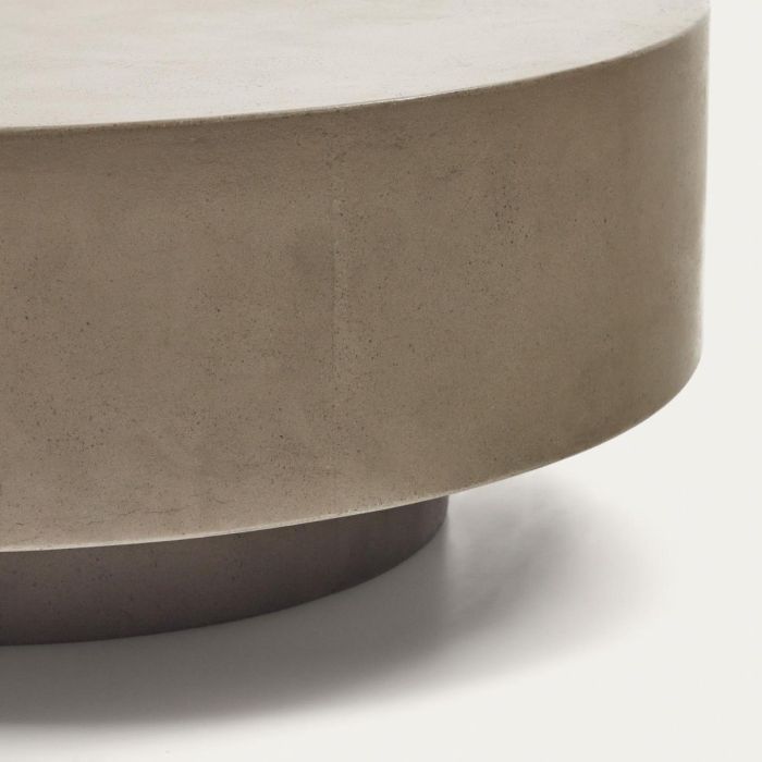Mesa Centro Redonda Cemento Gris, 80 Cm