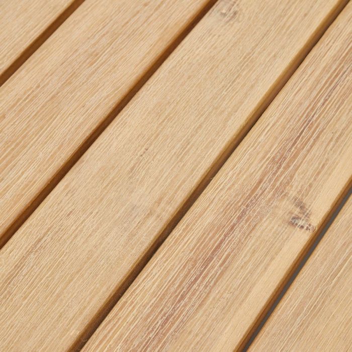 Mesa Centro Cuerda Negro Madera Maciza Acacia Acero, Ø70 Cm