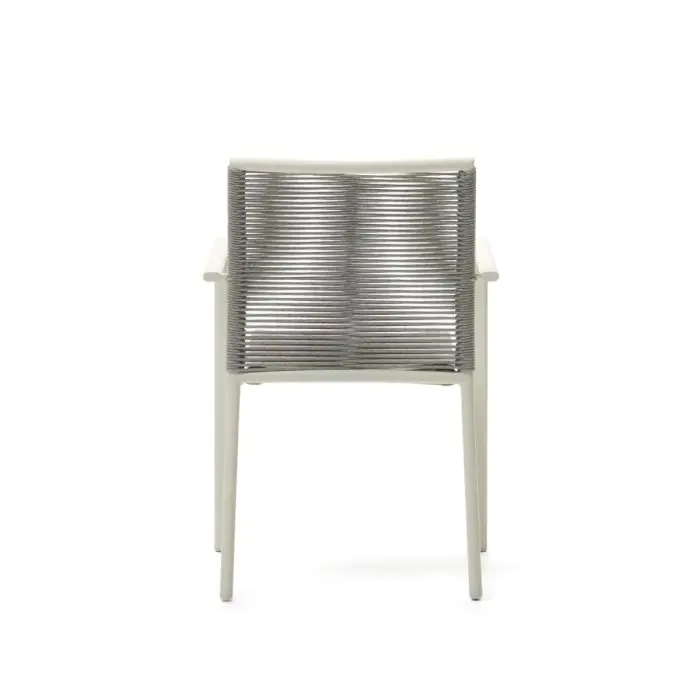 silla De Exterior  Aluminio Cuerda Blanco, 56 Cm