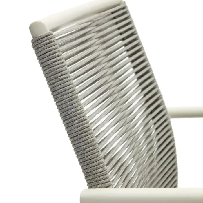 silla De Exterior  Aluminio Cuerda Blanco, 56 Cm