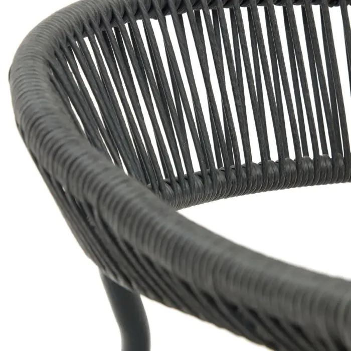 Silla Exterior Cuerda Sintética Acero Gris, 57 Cm