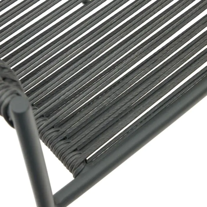 Silla Exterior Cuerda Sintética Acero Gris, 57 Cm