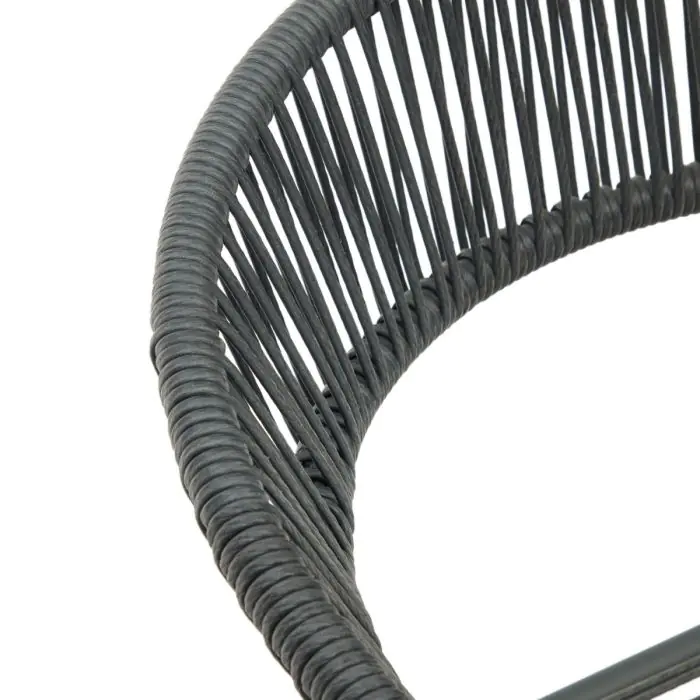 Silla Exterior Cuerda Sintética Acero Gris, 57 Cm