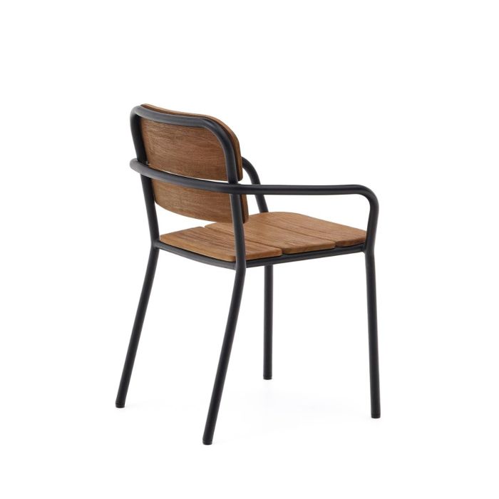 Silla Madera Maciza Eucalipto Natural Aluminio, 61'5 Cm