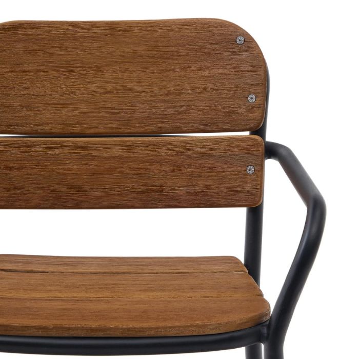 Silla Madera Maciza Eucalipto Natural Aluminio, 61'5 Cm