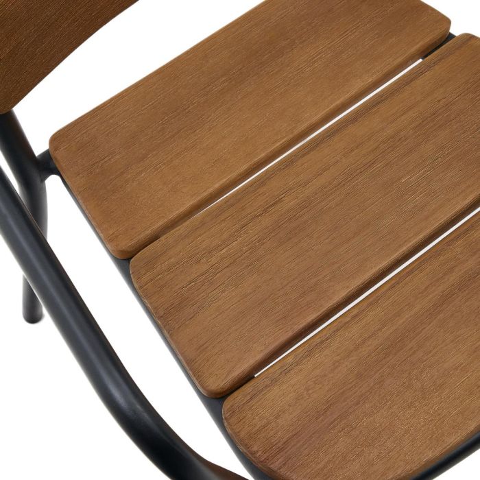 Silla Madera Maciza Eucalipto Natural Aluminio, 61'5 Cm