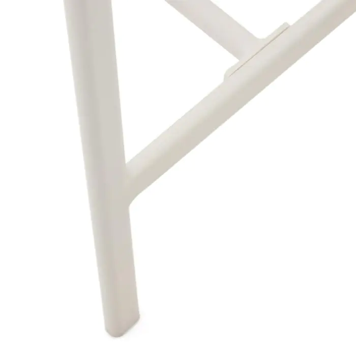 Taburete Exterior Cuerda Aluminio Blanco, 46 Cm