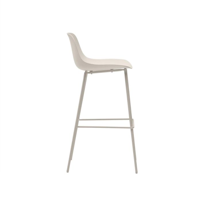 Taburete Bar Beige Patas Acero, 47 Cm
