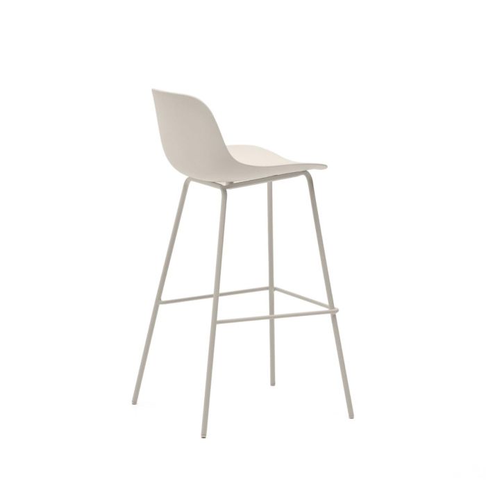 Taburete Bar Beige Patas Acero, 47 Cm